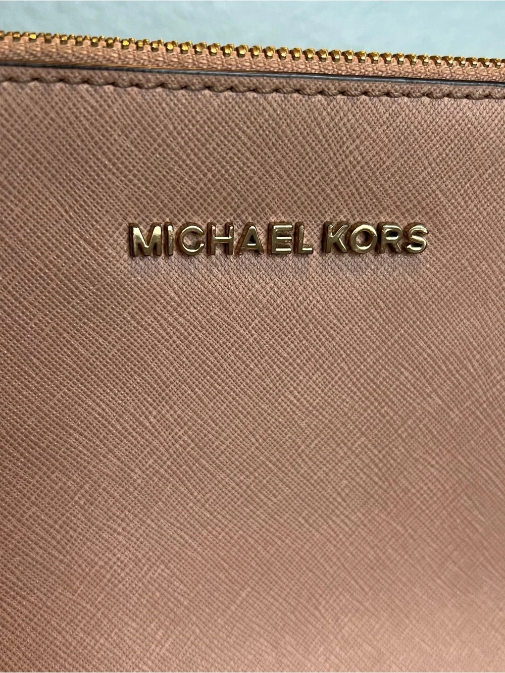 Michael Kors Crossbody Bag in Blush Taupe with Gold Logo